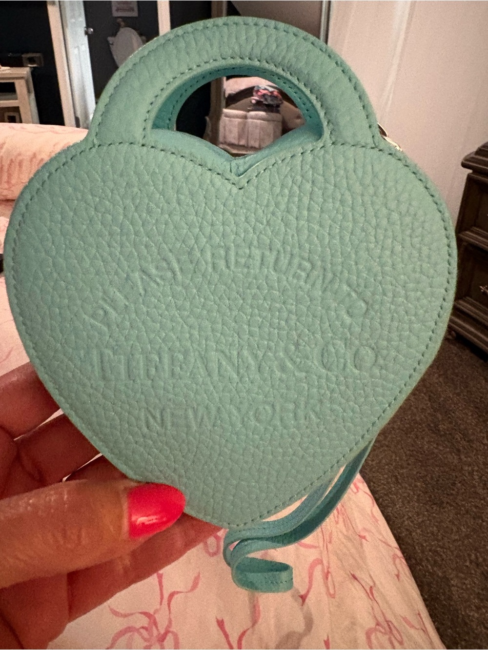 Tiffany & Co. Heart-Shaped Mini Leather Crossbody in Aqua